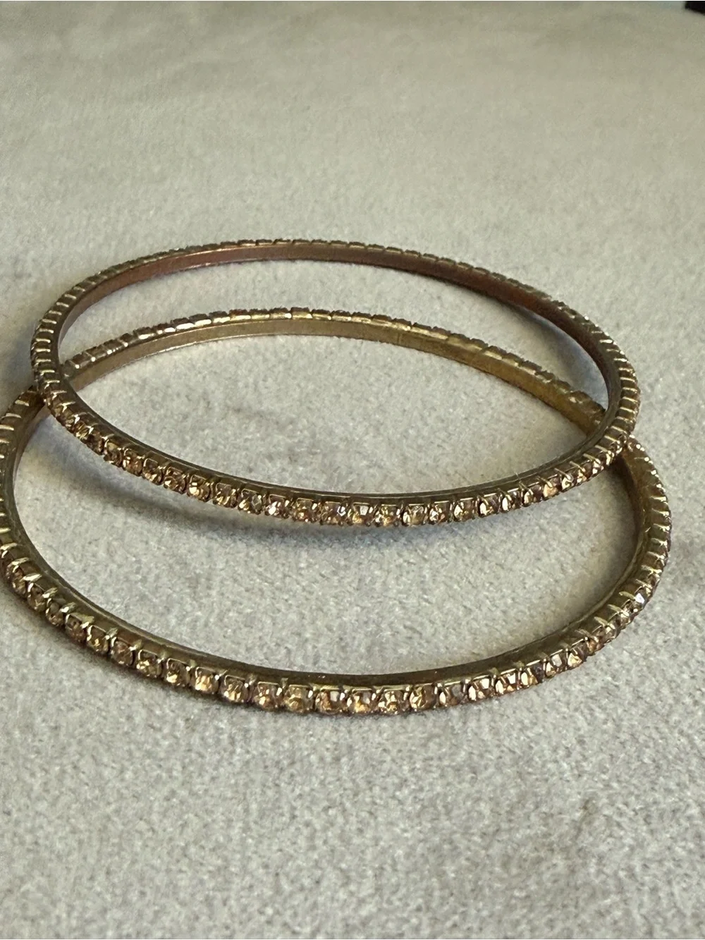 Gold Crystal-Accent Bangle Bracelets